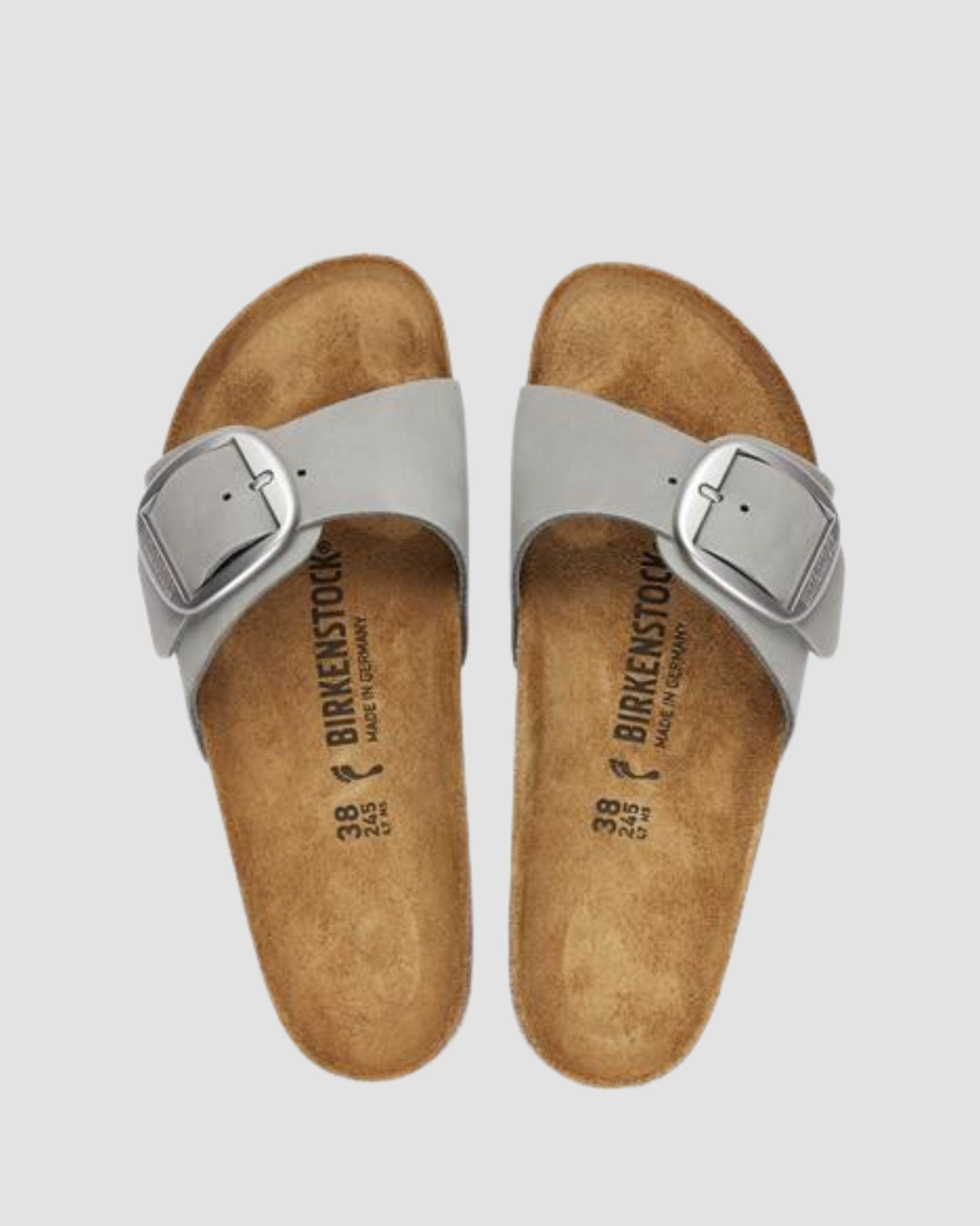 Madrid Big Buckle Nubuck Gray - BIRKENSTOCK | Risvolto.com